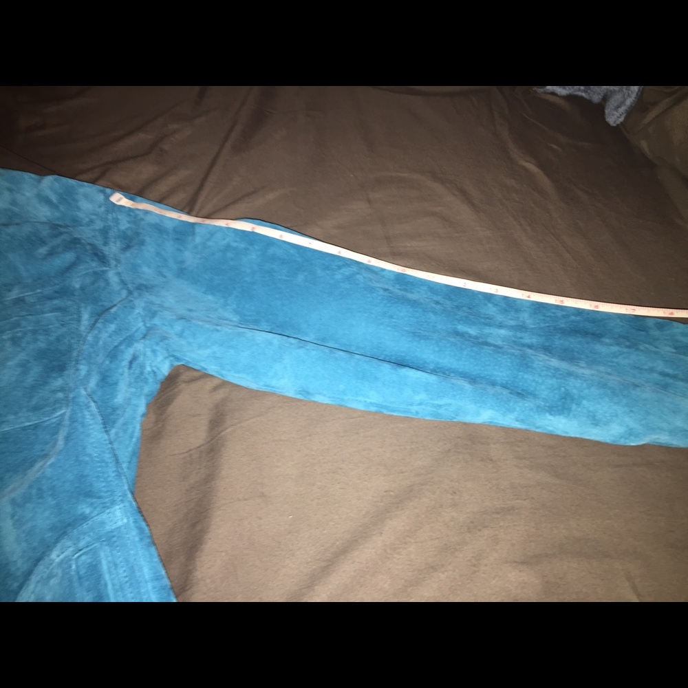 Turquoise suede jacket - Picture 6 of 8